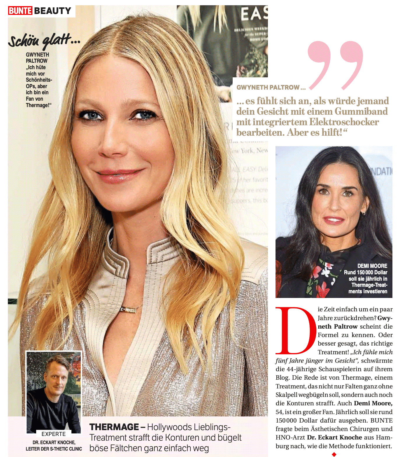 Hollywood start Thermage BUNTE Magazine